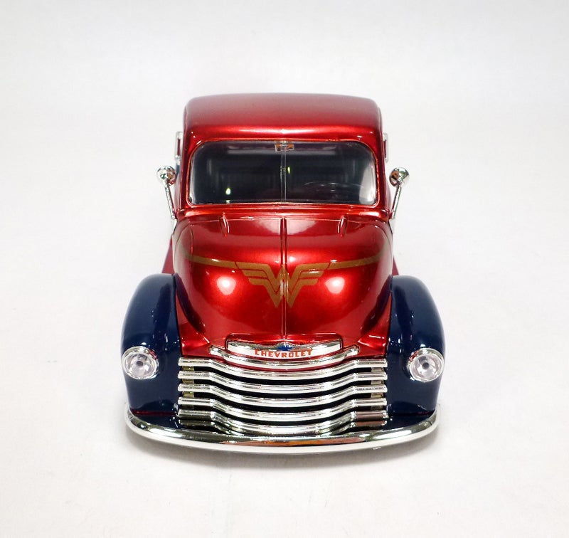 Store 1952 Chevrolet Truck Red and Blue Jada Bombshell 1 24 with Wonder Woman Figure